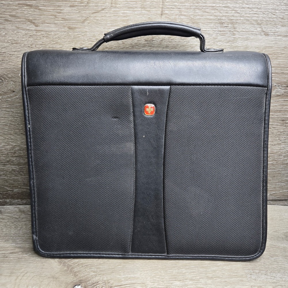 Swiss Gear Portfolio 14in Briefcase Black Handel Zipper Wenger Document Organize